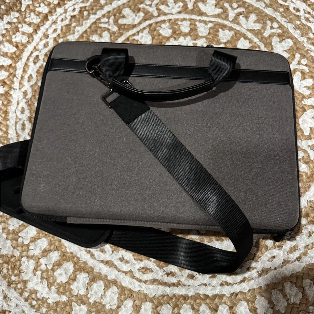 Elegant Black and Gray slim hard Laptop Bag